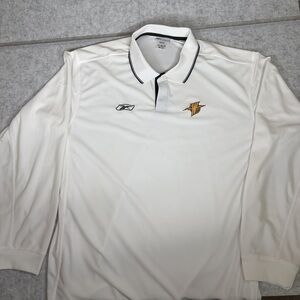 Golden State Warriors Polo Vintage Reebok Long Sleeve XLT White NBA Team Shirt